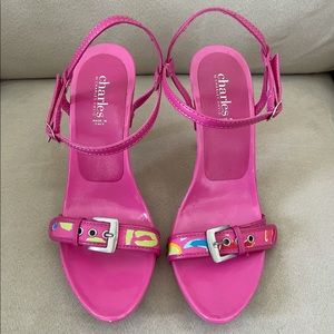 Charles David Pink Strappy Heels Sandals